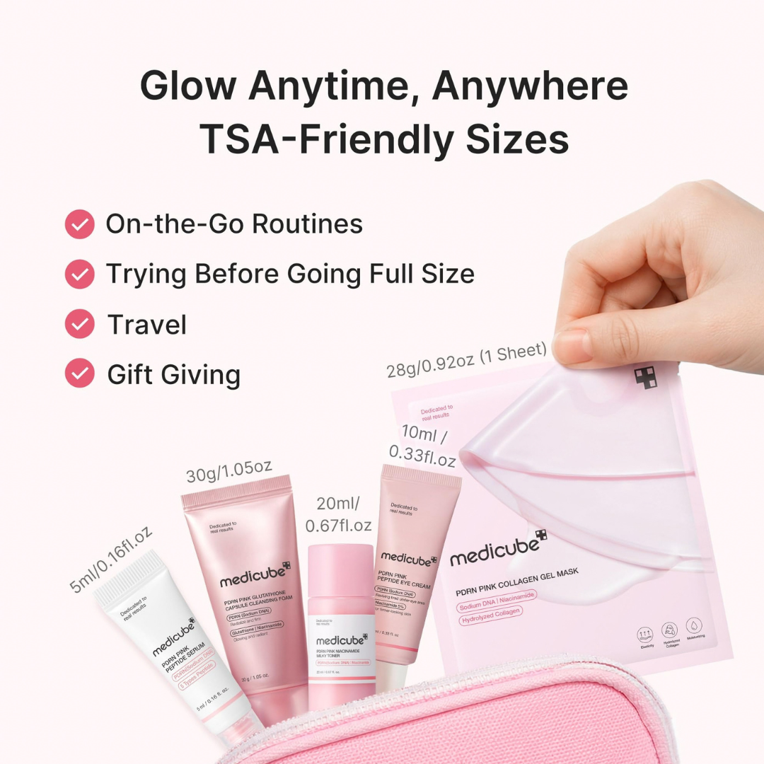 PDRN Glow Essentials Kit Mini Skincare Travel Set