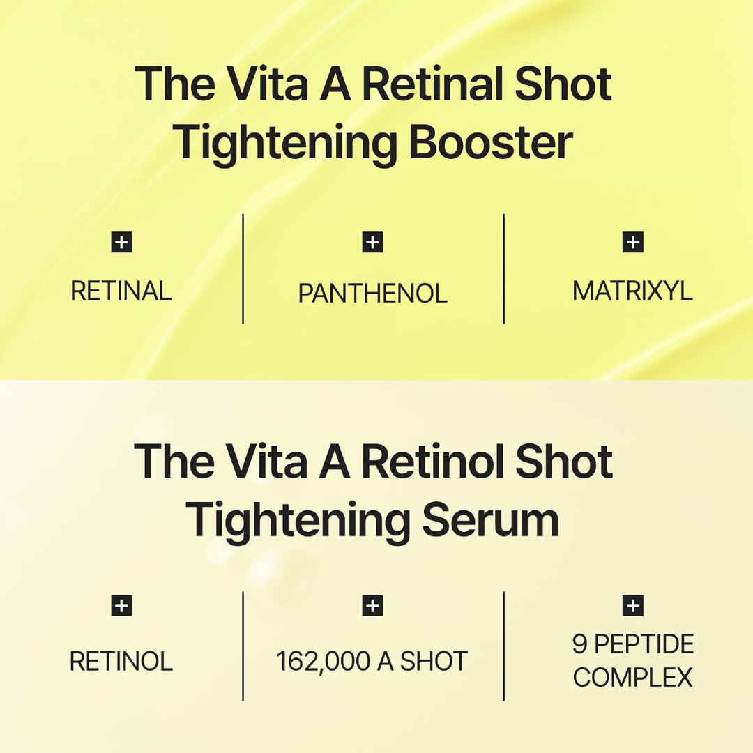 The Vita-A Retinol + Retinal Shot Tightening Serum & Booster Set