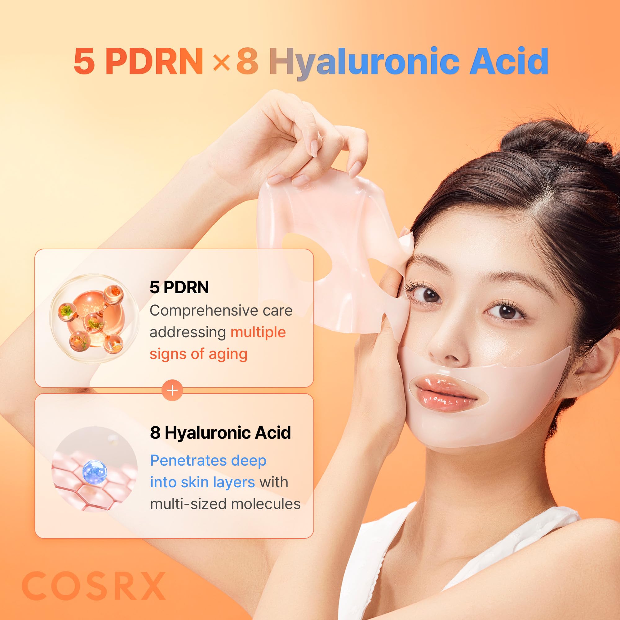 5 PDRN Hyaluronic Acid Vital Hydrating Hydrogel Mask Set