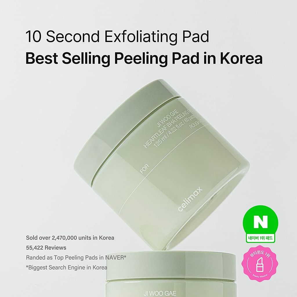 JIWOOGAE Heartleaf BHA Peeling Pad
